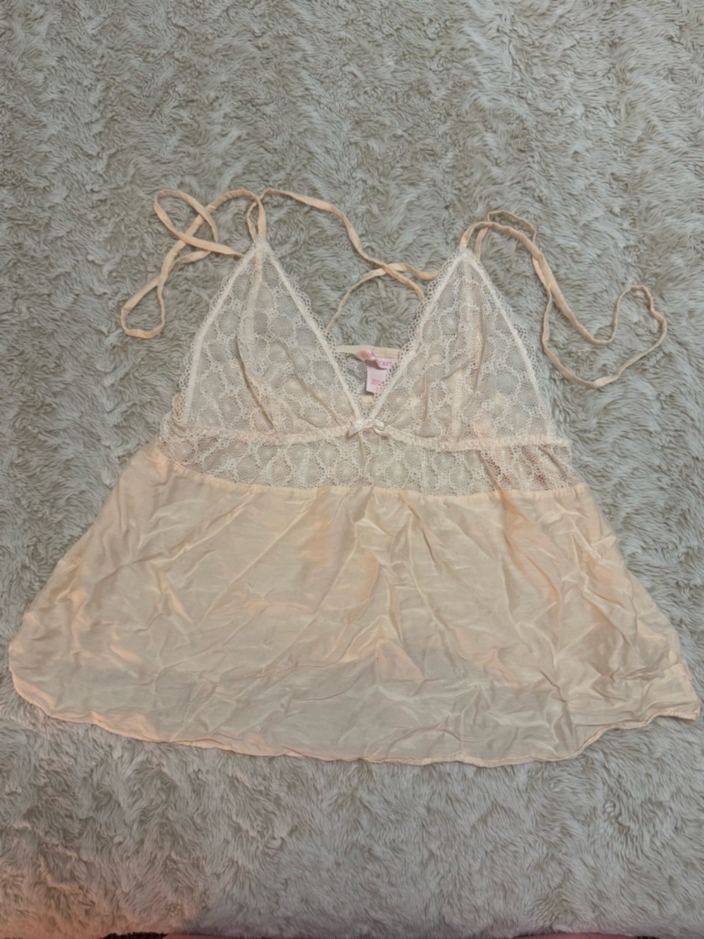Victoria's Secret tan/pink lace cami top